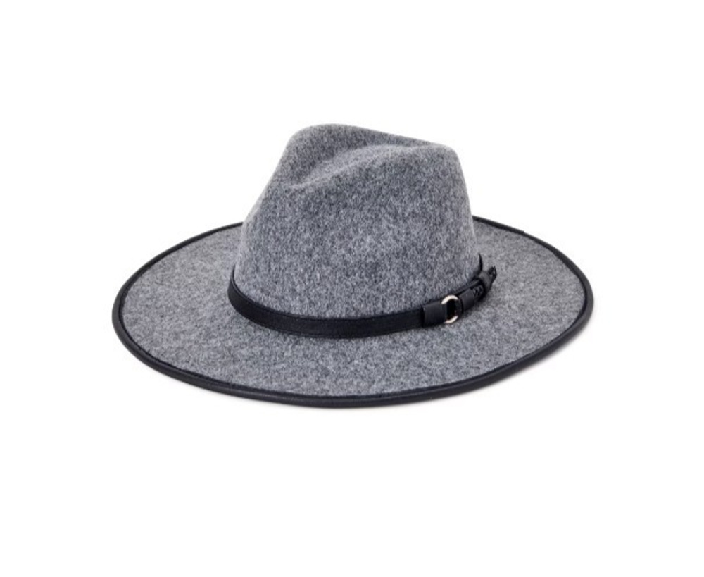 Time and Tru Heather Gray Banded Fedora Hat One Size Adjustable Casual NWOT